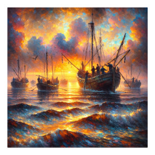 Foto Captura de peixes da pesca em Sunset