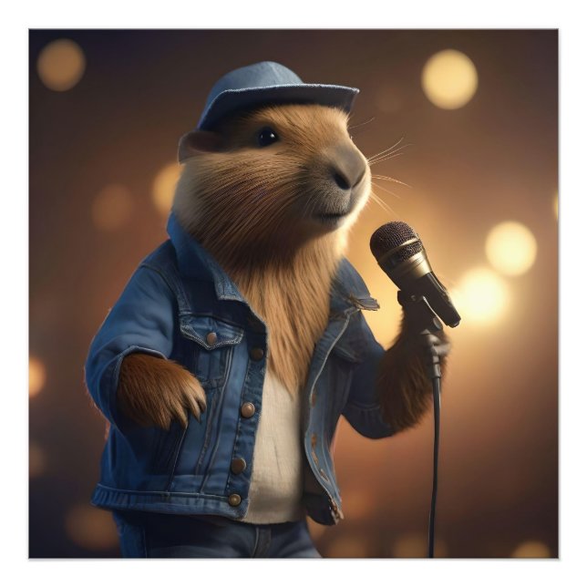 Foto "Capybara Cowboy: Serenading the Wild West" (Frente)