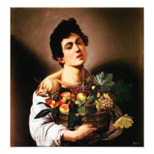 Foto Caravaggio Boy com uma cesta de Fruta