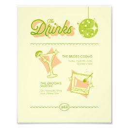 Foto Cardápio de Bar de Casamento Retro Disco