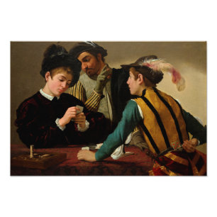 Foto Cardsharps, 1595 por Caravaggio