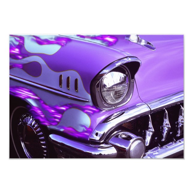 Foto Carro clássico: Chevrolet com capuz em chamas (Frente)