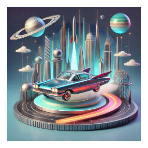Foto Carro Coupe de Grandes Aleta Futurístico Atômico