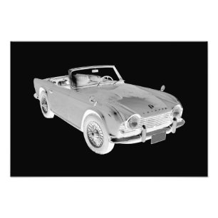 Foto Carro de esportes preto e branco de Triumph Tr4