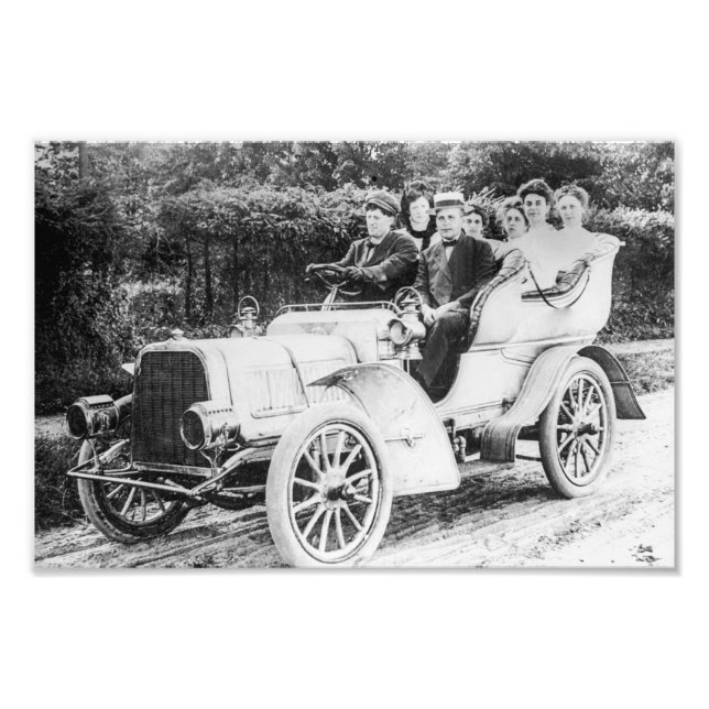 Foto Carro-Vapor, modelo branco G, 1907 (Frente)