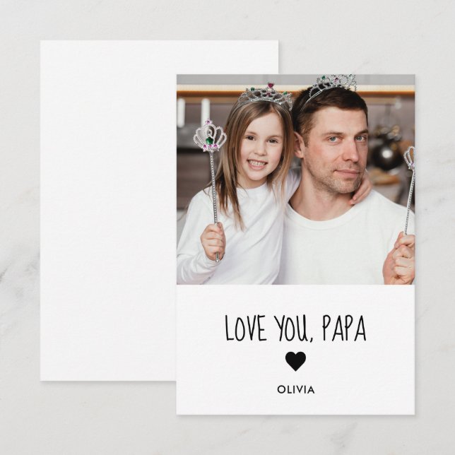 Foto cartão amo você papai (Frente/Verso)