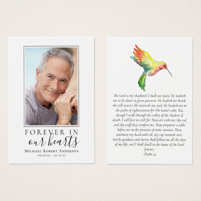 Foto: Cartão de Oração Hummingbird (Frente & Verso)