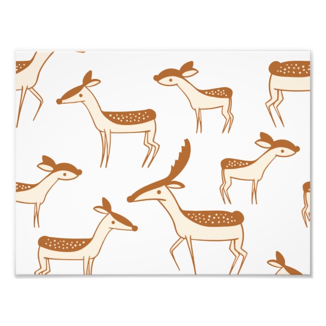 Foto Cartão-postal de Design de Deer Pattern (Frente)