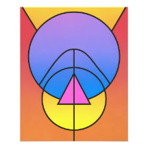 Cartaz Colorido de Círculos Geométricos Abstratos