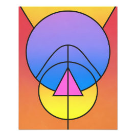 Foto Cartaz Colorido de Círculos Geométricos Abstratos
