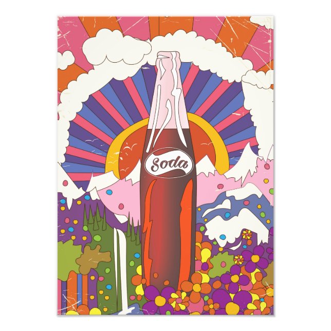 Foto cartaz comercial de refrigerante estilo retrô (Frente)