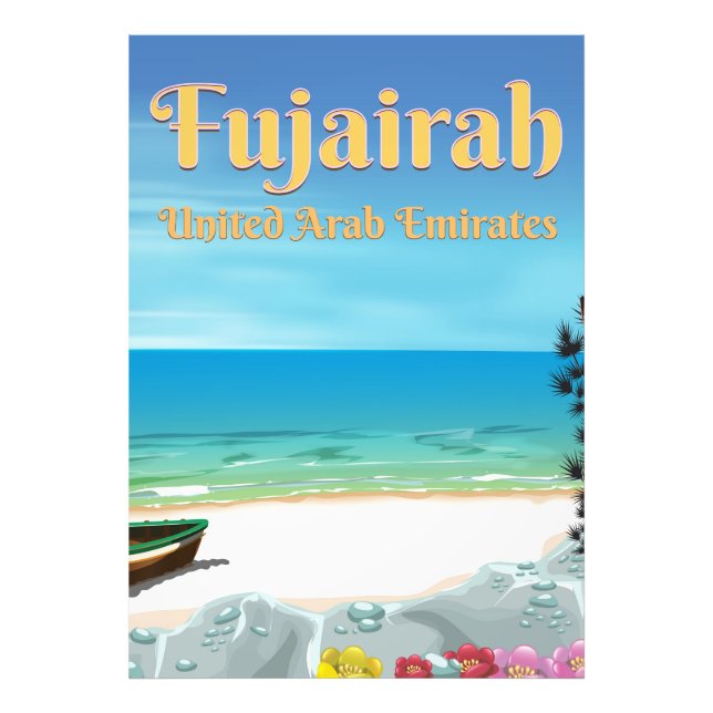 Foto Cartaz da praia de Fujairah Emirados Árabes Unidos (Frente)