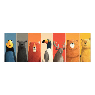 Foto Cartaz de Animais de Safari Divertidos