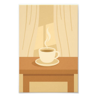 Foto Cartaz de Café Quente da Manhã – Arte Minimalista