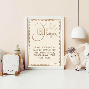 Foto Cartaz de Chá de Bebê Urso Fofo Rústico com Babado
