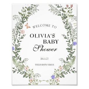 Foto Cartaz de Chá de Bebê Verde Suave Boho Neutro em G