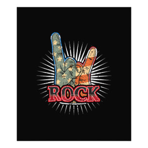 Foto Cartaz de Concerto de Banda de Rock Vintage dos EU
