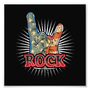 Foto Cartaz de Concerto de Banda de Rock Vintage EUA -
