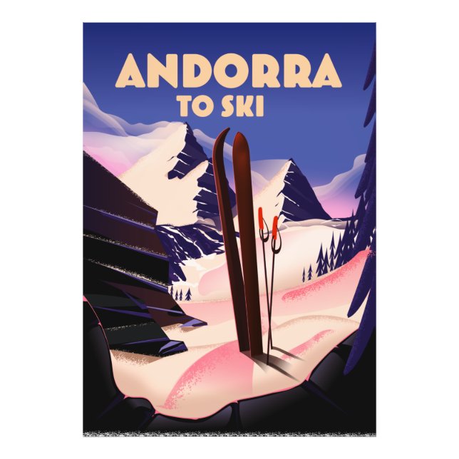 Foto Cartaz de esqui de Andorra. (Frente)