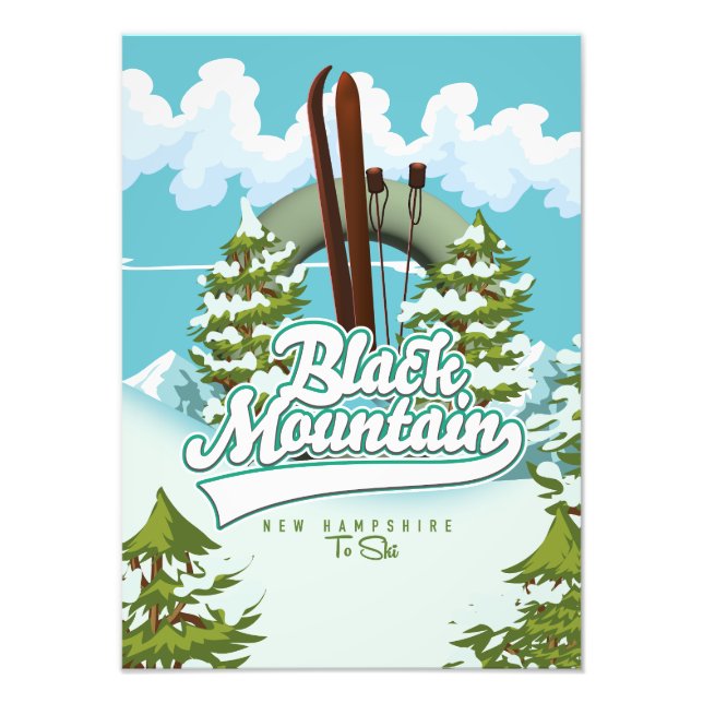 Foto Cartaz de esqui de Black Mountain New Hampshire (Frente)