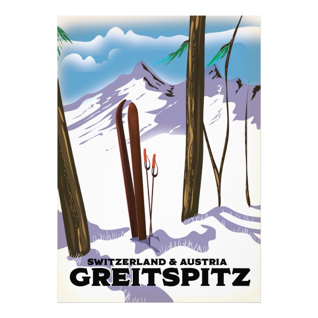 Foto Cartaz de esqui Greitspitz Suíça & Áustria (Frente)