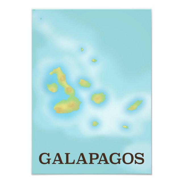 Foto cartaz de férias do mapa das Galapagos (Frente)