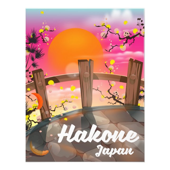Foto Cartaz de flores de Hakone Japão. (Frente)