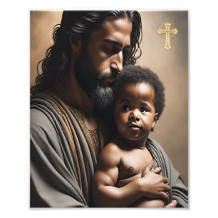Foto cartaz de Jesus e criança