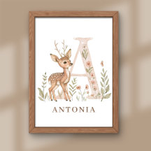 Cartaz de Letra A do Alfabeto Animal para Nome de