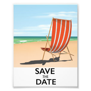 Foto Cartaz de praia vintage para salvar a data