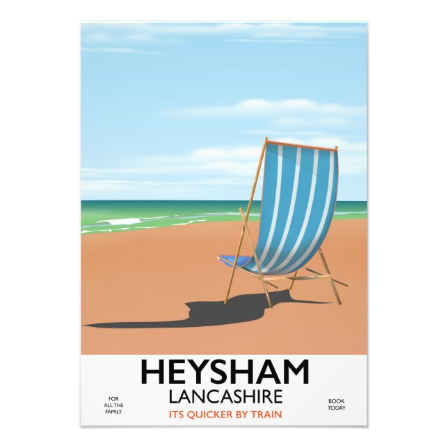 Foto Cartaz de trem vintage Heysham Lancashire (Frente)