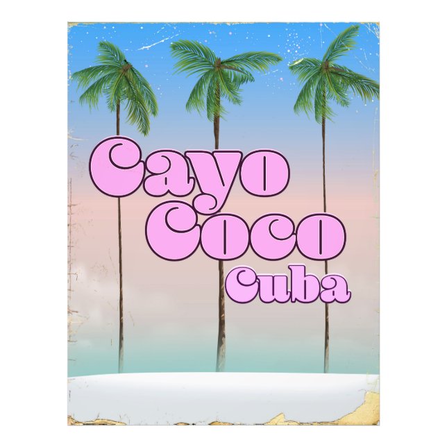 Foto Cartaz de viagem antigo Cayo Coco Cuba (Frente)