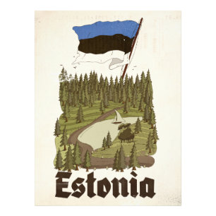 Foto Cartaz de Viagem Antigo da Estônia