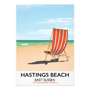 Foto Cartaz de viagem antigo da Praia de Hastings, East