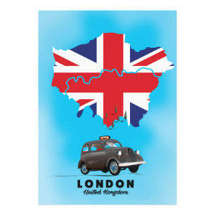 Foto Cartaz de viagem com mapa ilustrado de Londres
