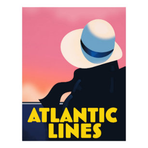 Foto cartaz de viagem da Atlantic Lines Cruise Liner