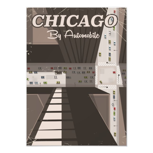 Foto cartaz de viagem da cidade de Chicago (Frente)
