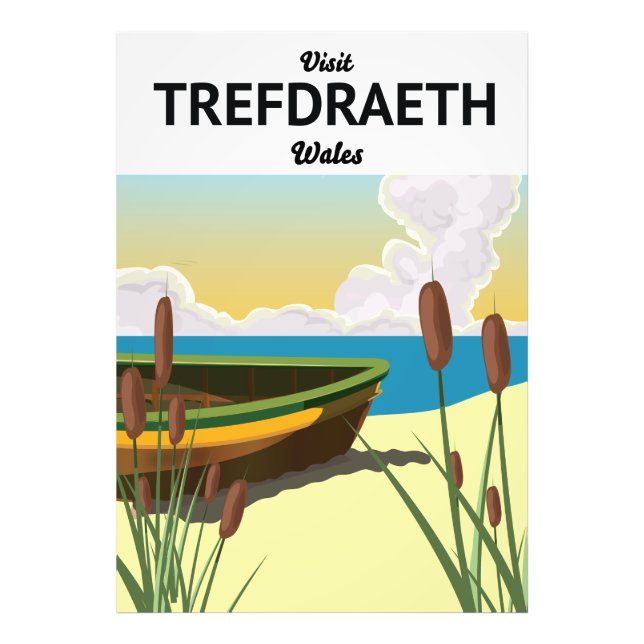 Foto Cartaz de viagem da costa de Trefdraeth (Frente)