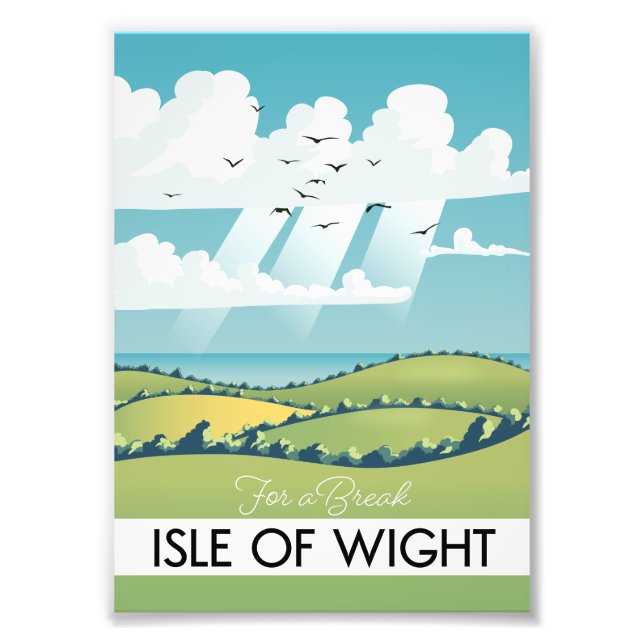 Foto cartaz de viagem da ilha de wight. (Frente)