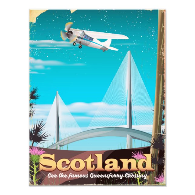 Foto cartaz de viagem da travessia de Queensferry na Es (Frente)