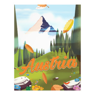 Foto cartaz de viagem de desenho austríaco