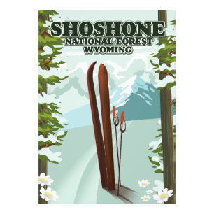 Foto Cartaz de viagem de esqui da Floresta Nacional Sho
