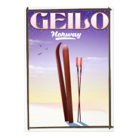 Cartaz de viagem de esqui de Geilo, Noruega