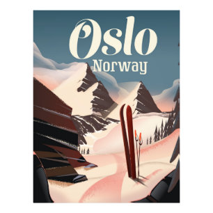 Foto cartaz de viagem de esqui Oslo Noruega