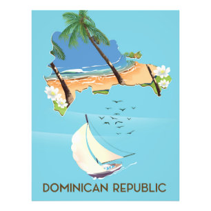 Foto cartaz de viagem de iate mapa da República Dominic