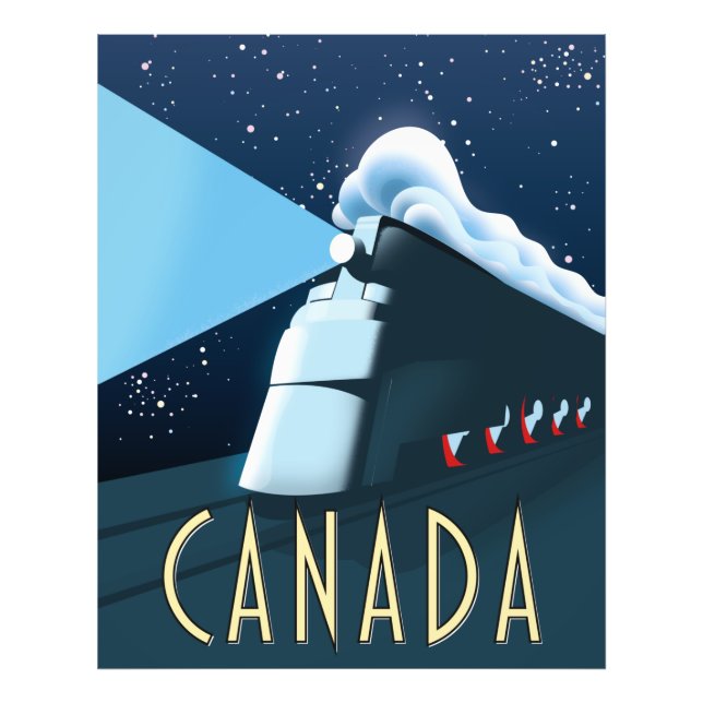 Foto Cartaz de viagem de locomotiva do Canadá (Frente)