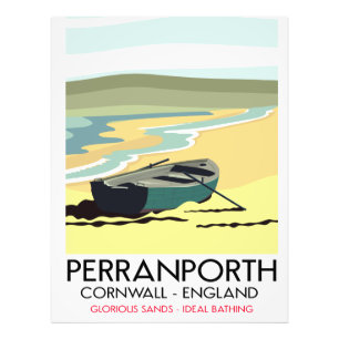 Foto Cartaz de viagem de Perranporth Cornwall à beira-m