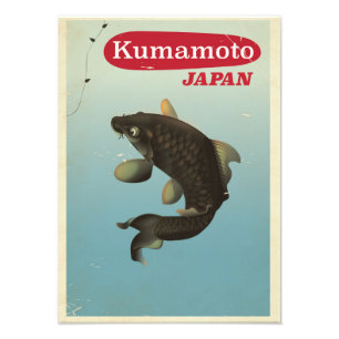 Foto Cartaz de viagem estilo vintage de Kumamoto Japão