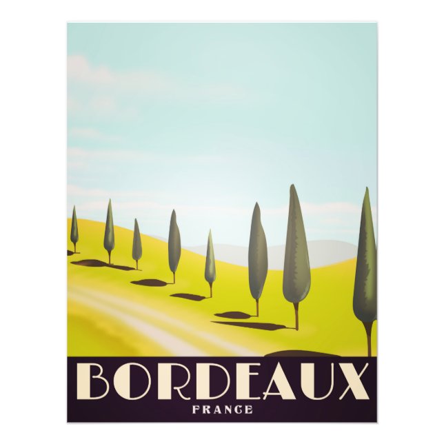 Foto Cartaz de viagem estilo vintage francês de Bordéus (Frente)