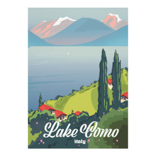 Foto Cartaz de viagem estilo vintage Lago Como Itália